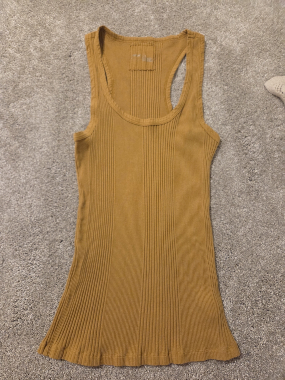 aerie Ribbed Racerback Tank Top - Mustard Yellow